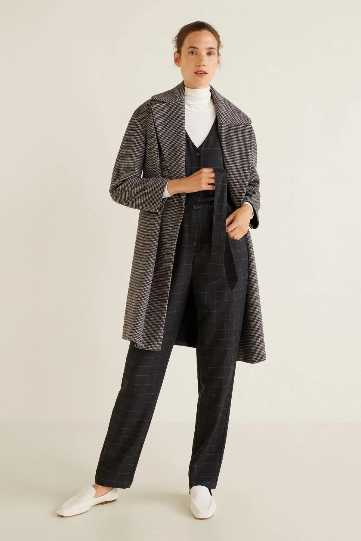 16178 Black Plaid Jumpsuit