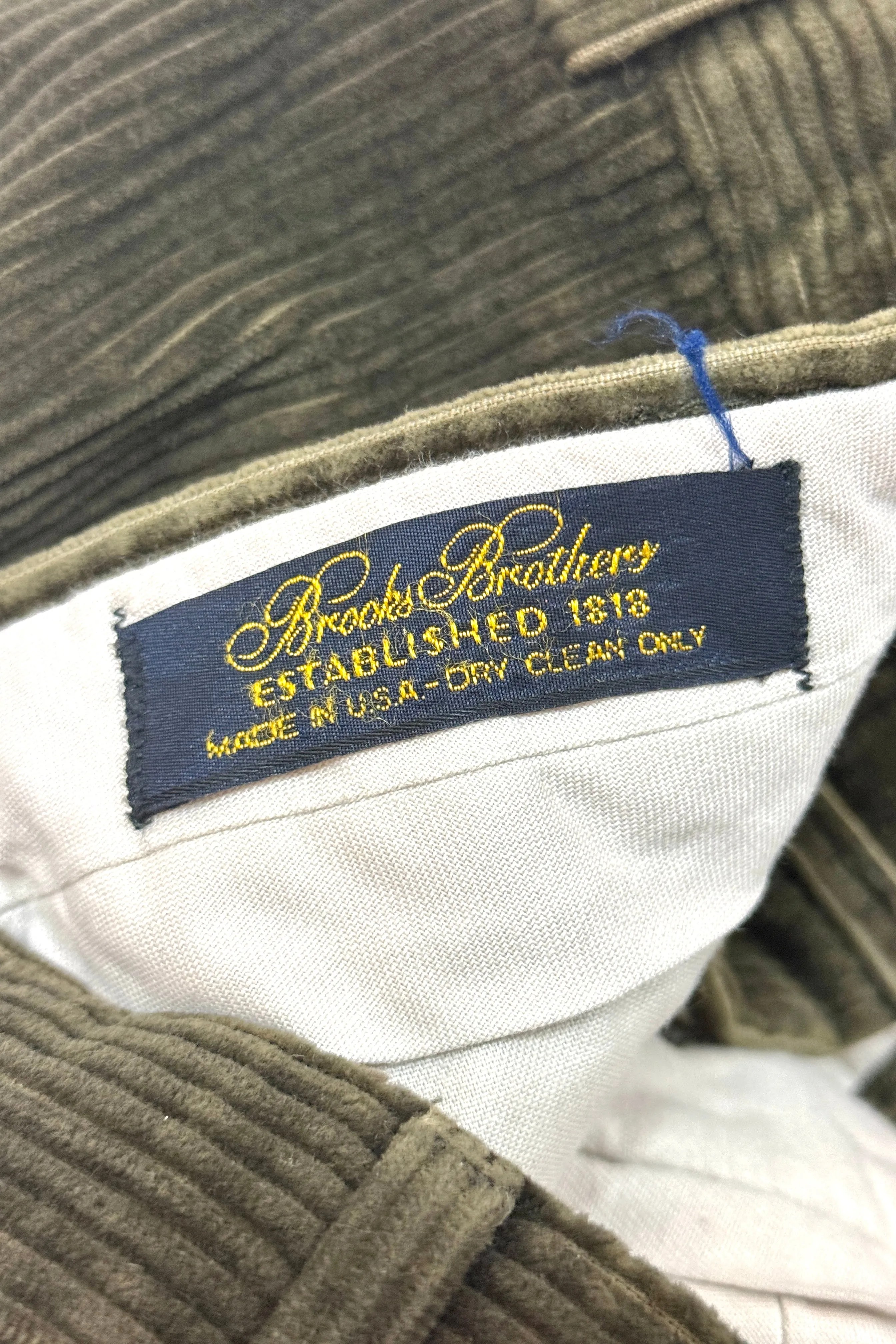 1990’S BROOKS BROTHERS MADE IN USA PLEATED HIGH WAISTED CORDUROY PANTS 36 X 30