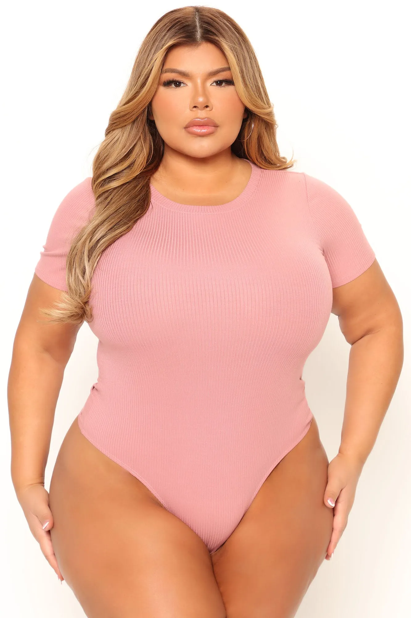 Aliza Ribbed Bodysuit - Blush