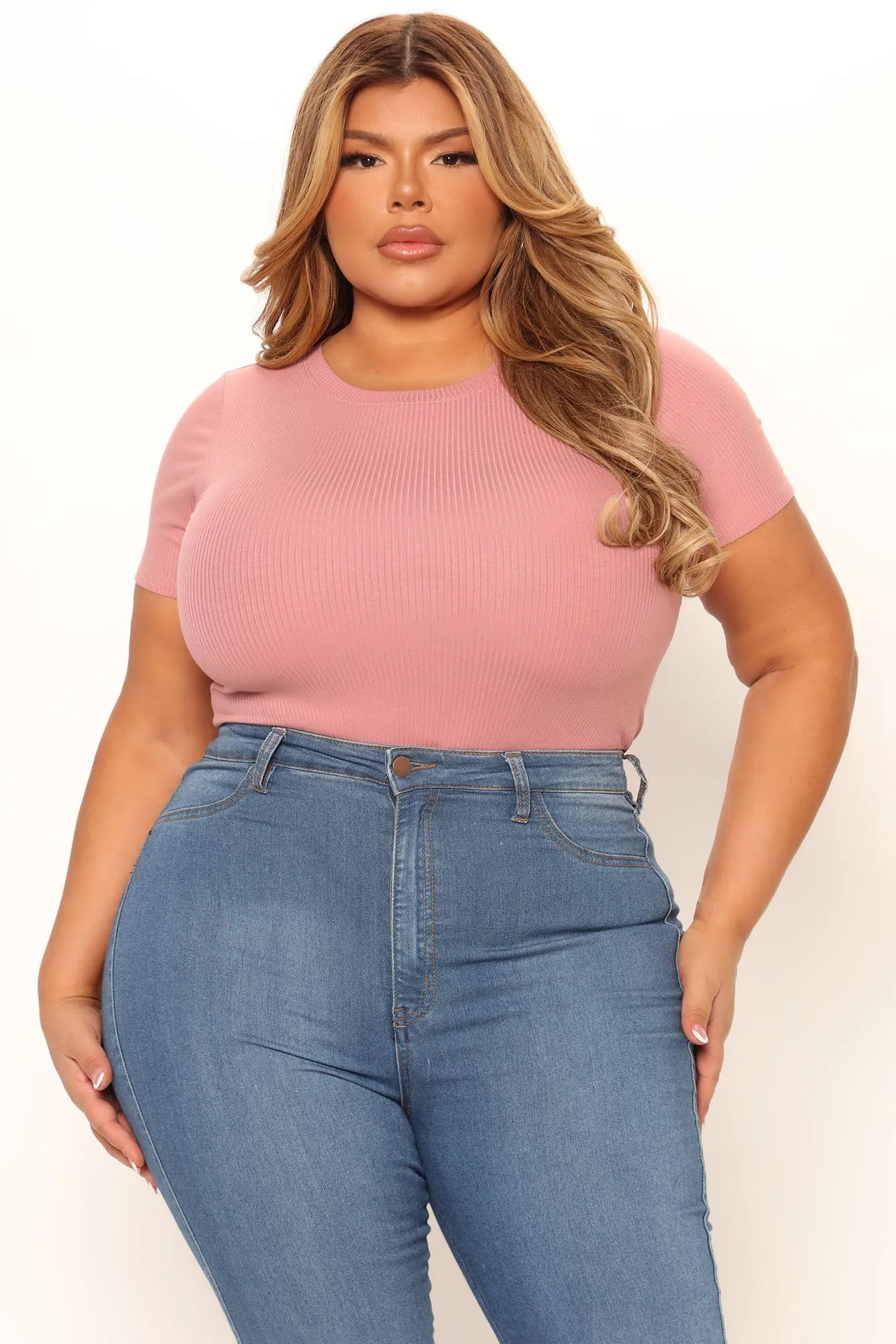 Aliza Ribbed Bodysuit - Blush