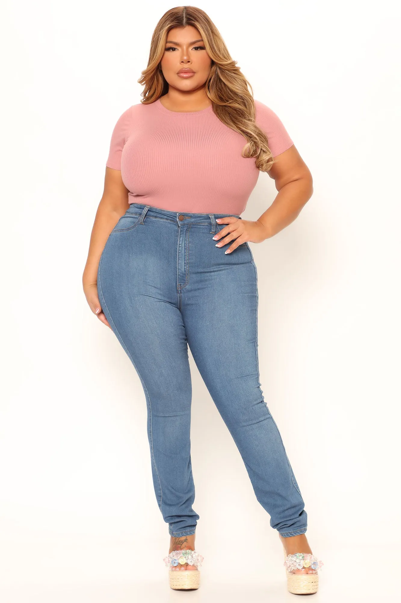 Aliza Ribbed Bodysuit - Blush