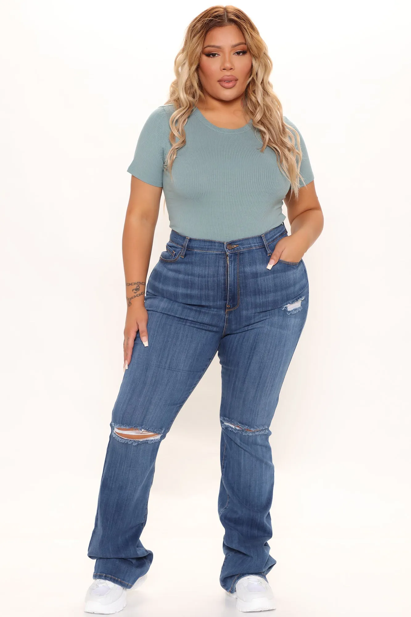 Aliza Ribbed Bodysuit - Sage