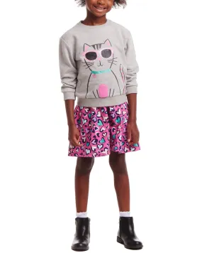 Andy & Evan Heather Terry Crewneck & Jersey Dress Set
