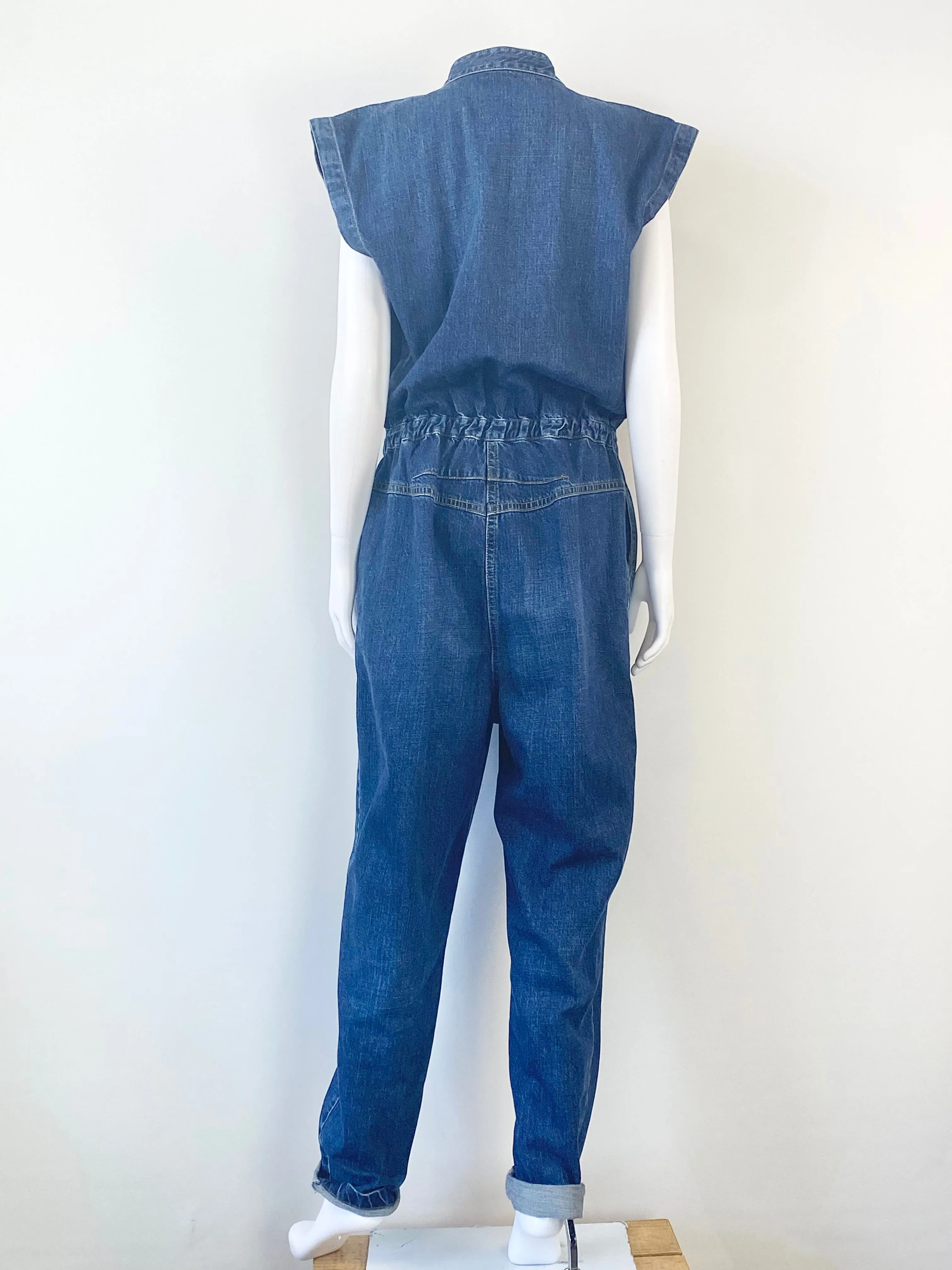 Bassike Blue Denim Jumpsuit - AU8