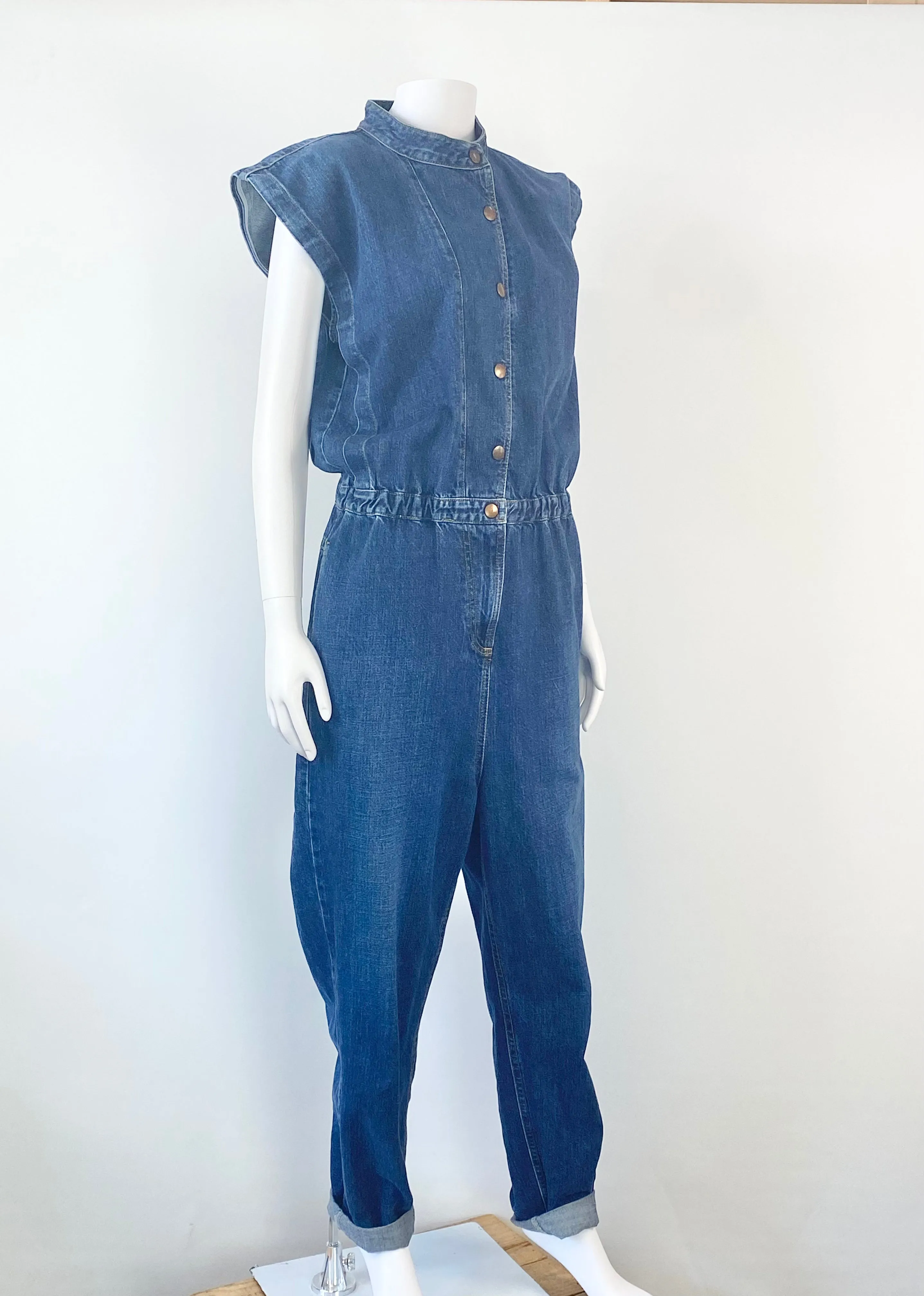 Bassike Blue Denim Jumpsuit - AU8