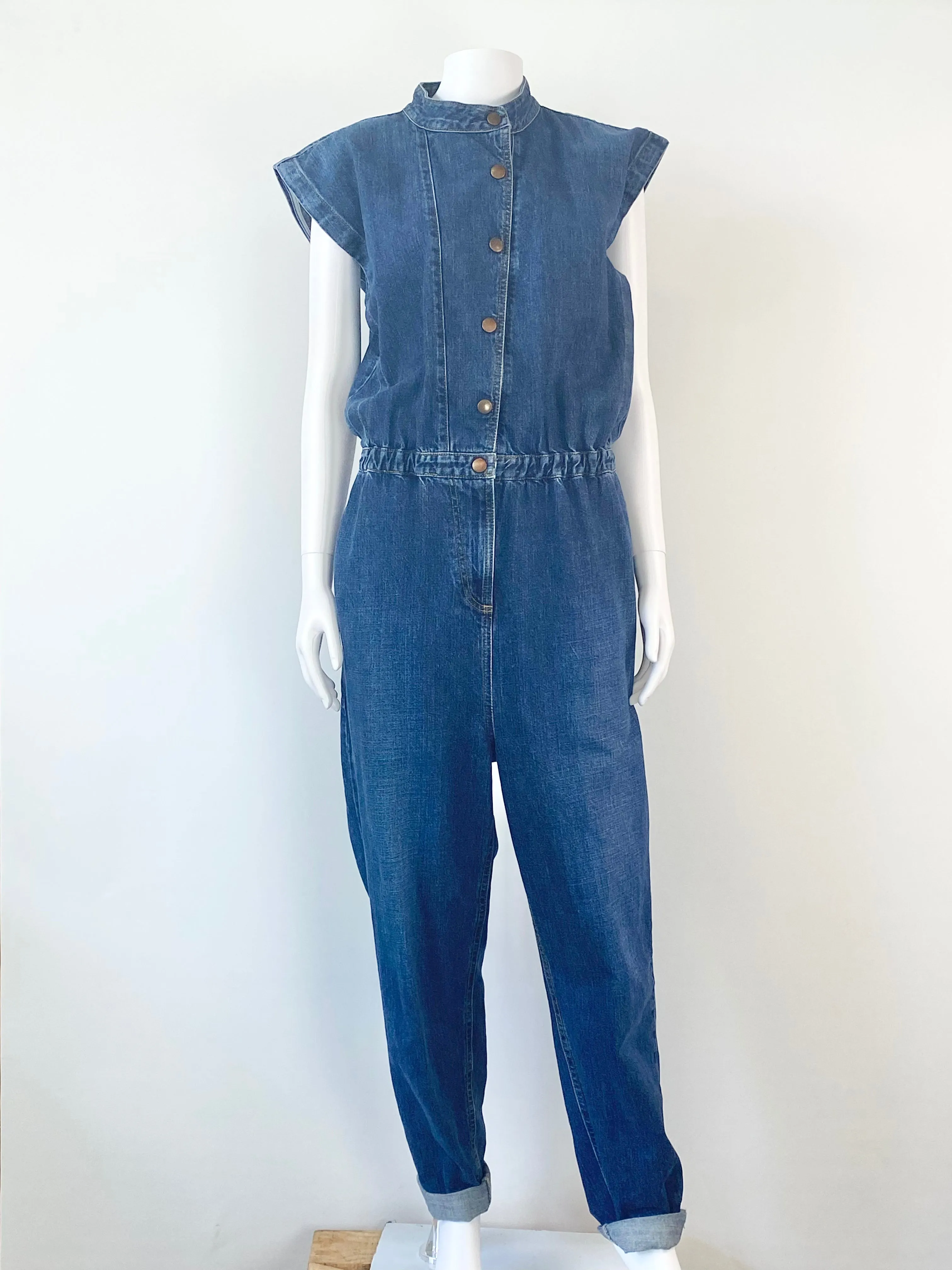 Bassike Blue Denim Jumpsuit - AU8