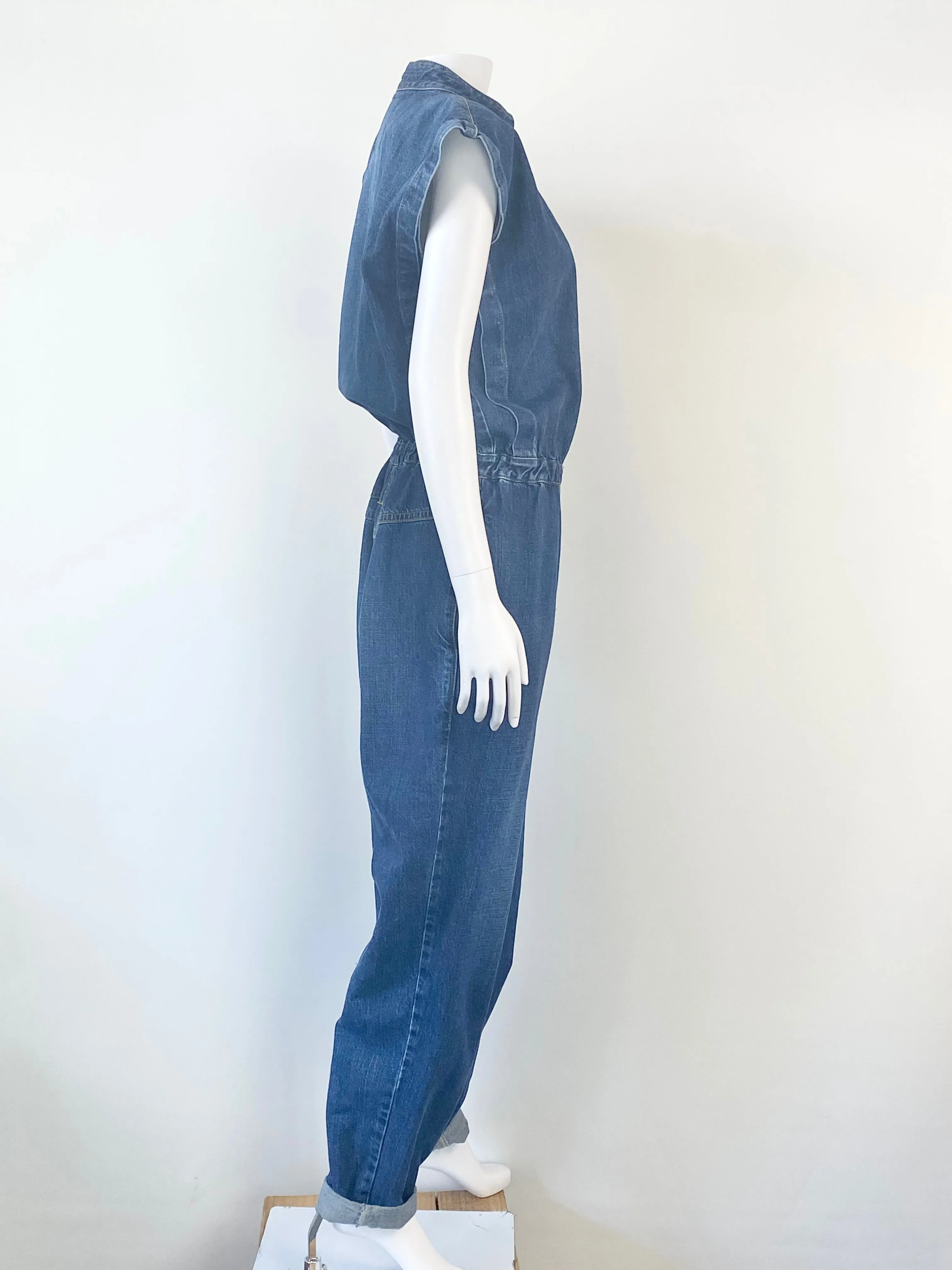 Bassike Blue Denim Jumpsuit - AU8