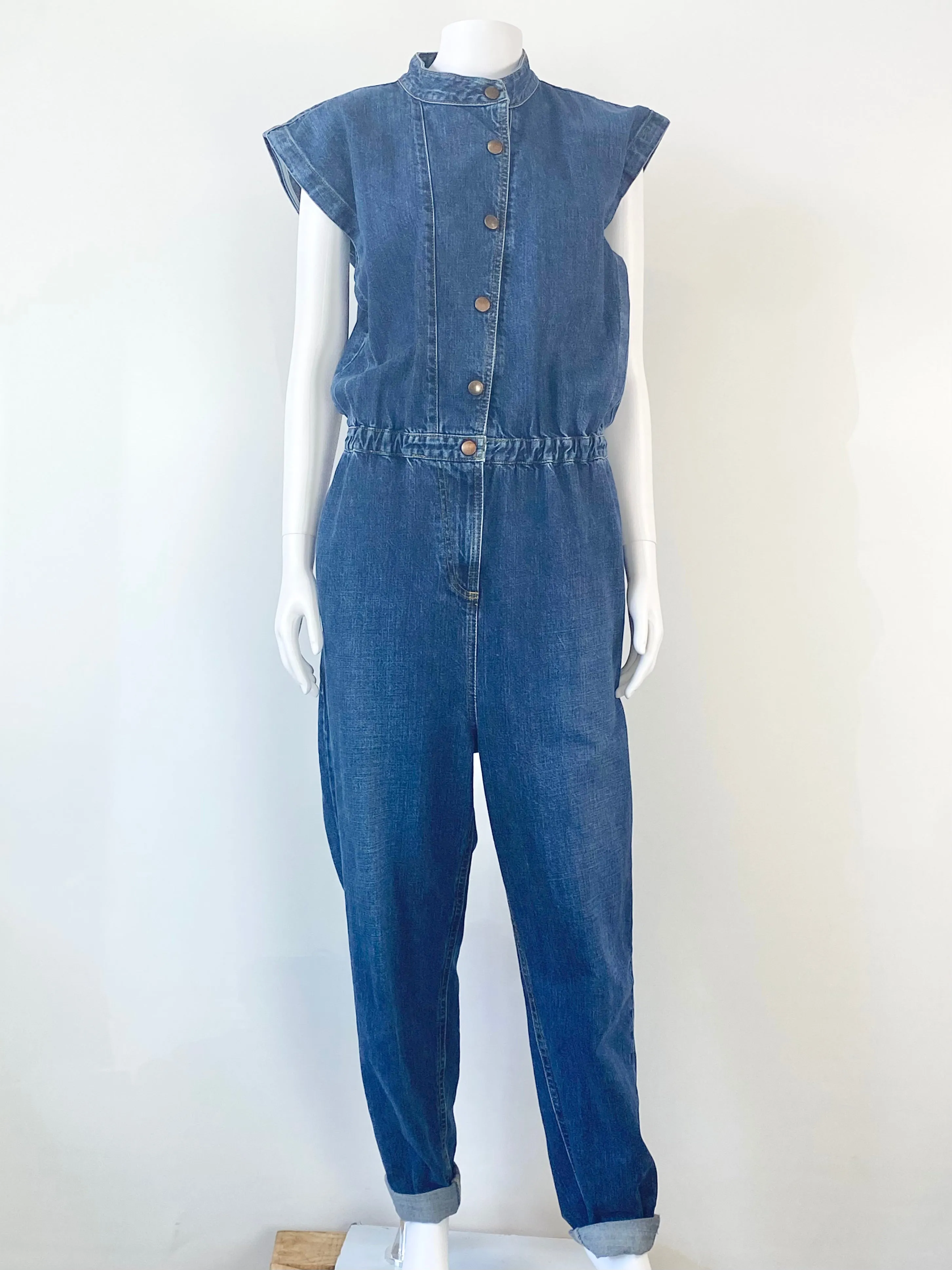 Bassike Blue Denim Jumpsuit - AU8