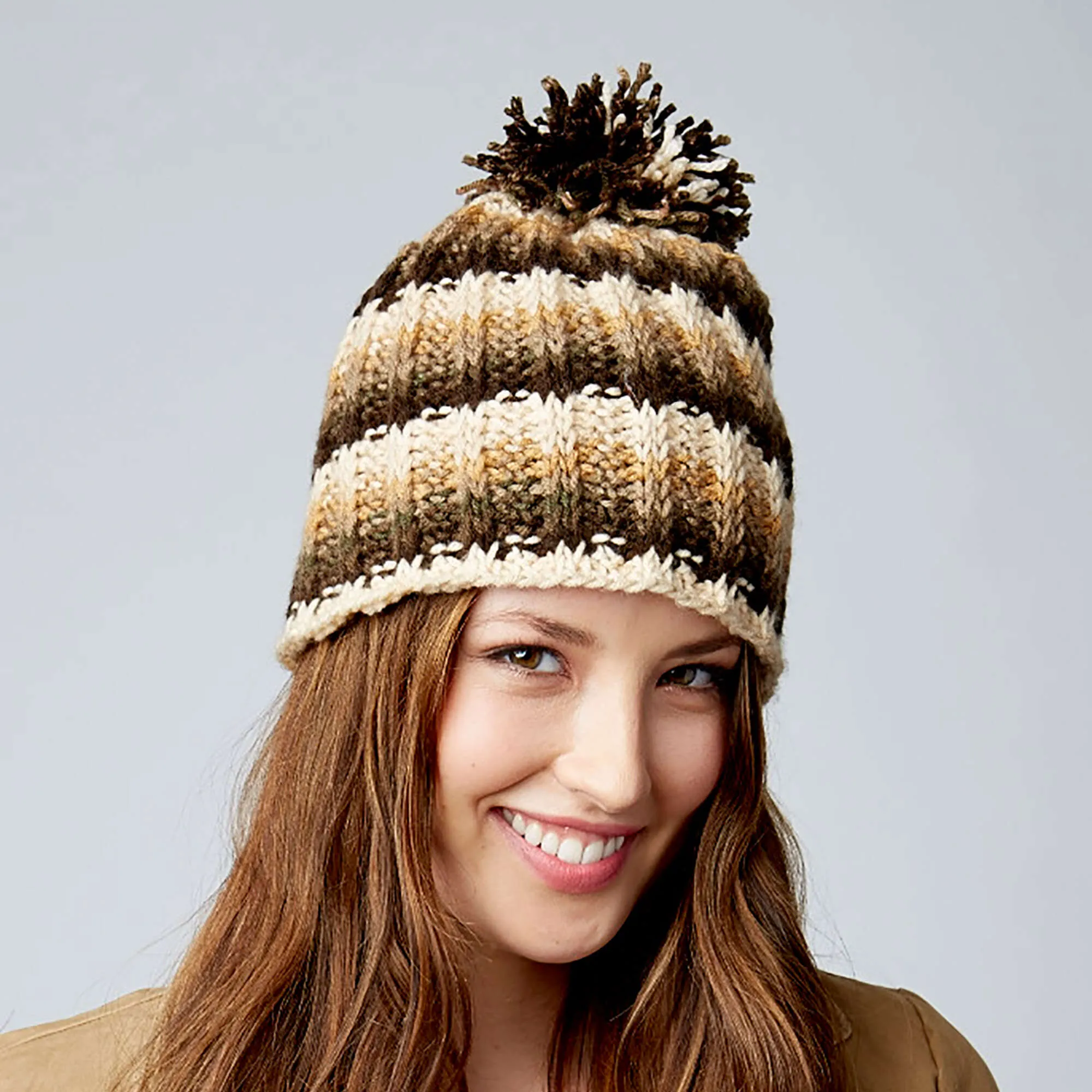 Bernat Crochet Tunisian Ribbed Hat