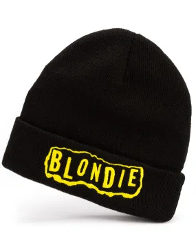 Blondie Logo Mens Black Beanie Hat