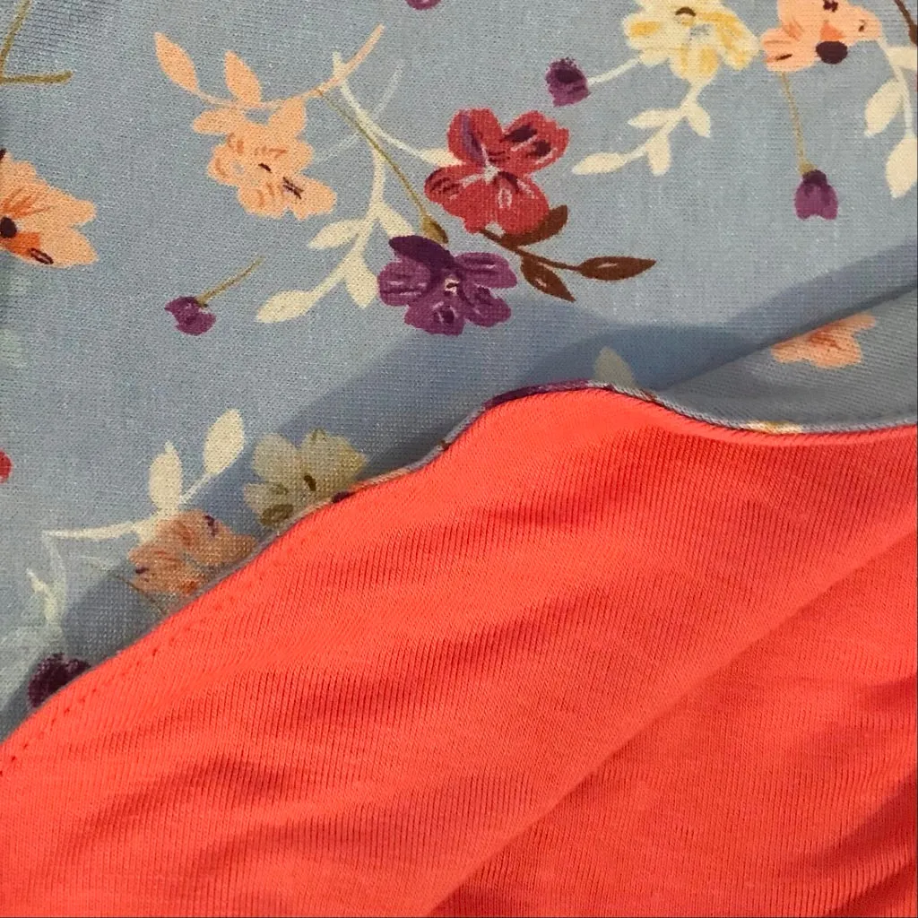 Chemo Head Scarf Reversible Helen Cornflower Coral