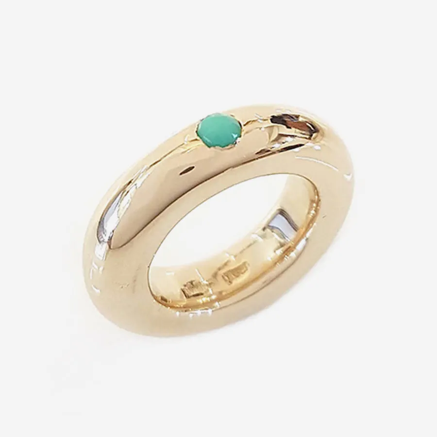Chrysoprase Bronze Ring 6mm
