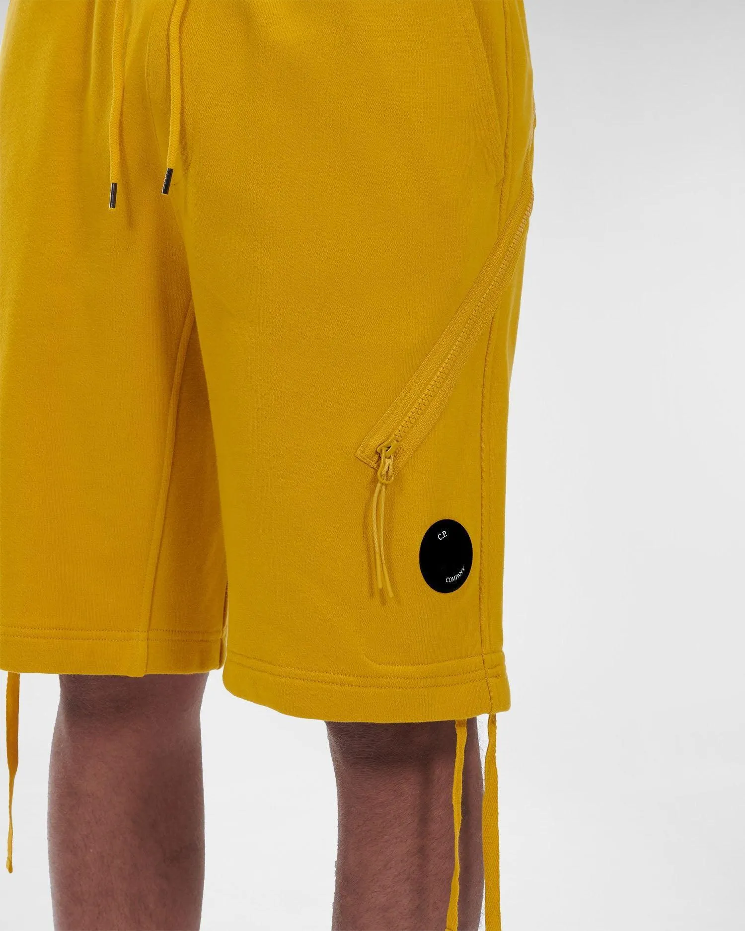 CP Company Diagonal Raised Fleece Shorts Nugget Gold
