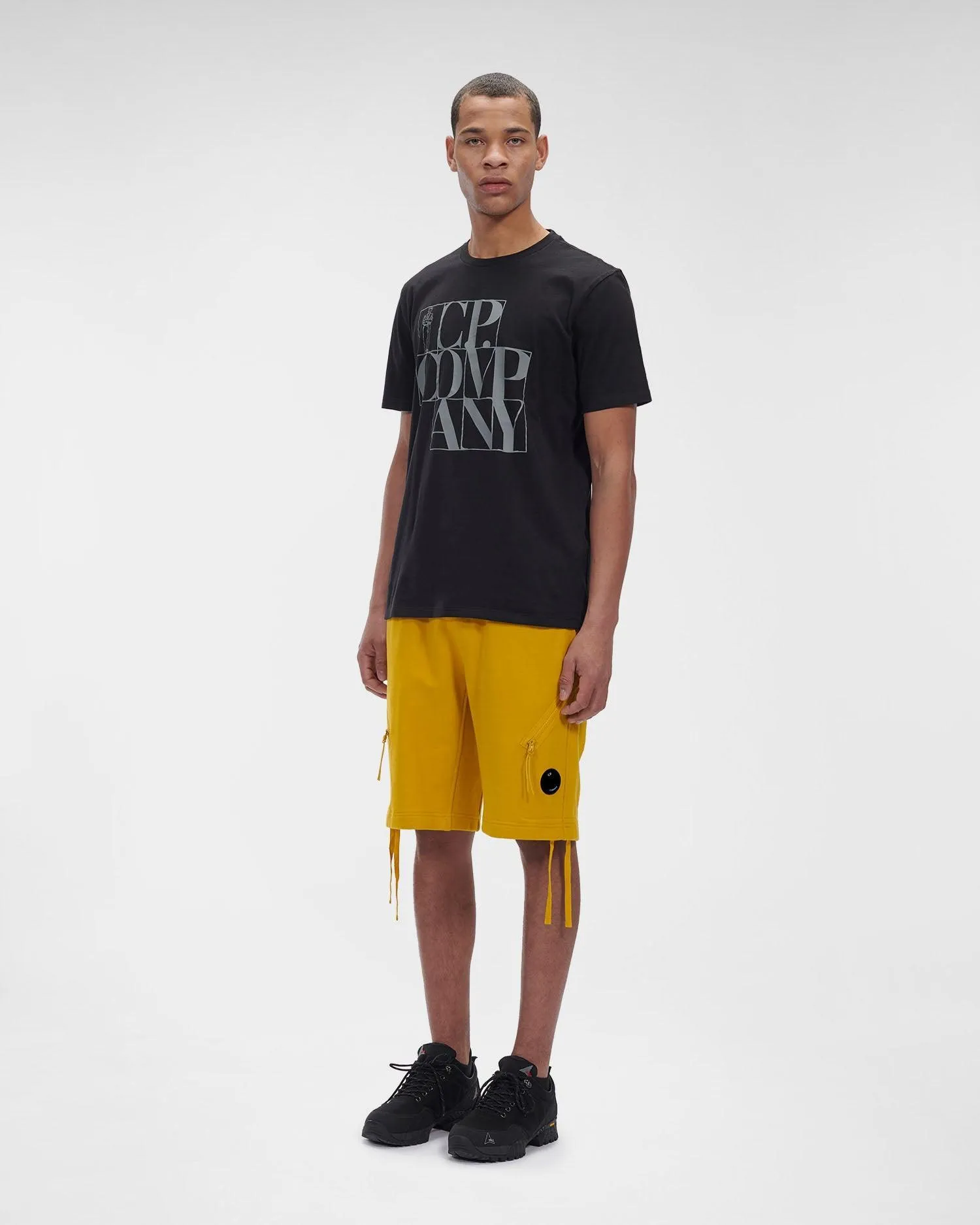 CP Company Diagonal Raised Fleece Shorts Nugget Gold