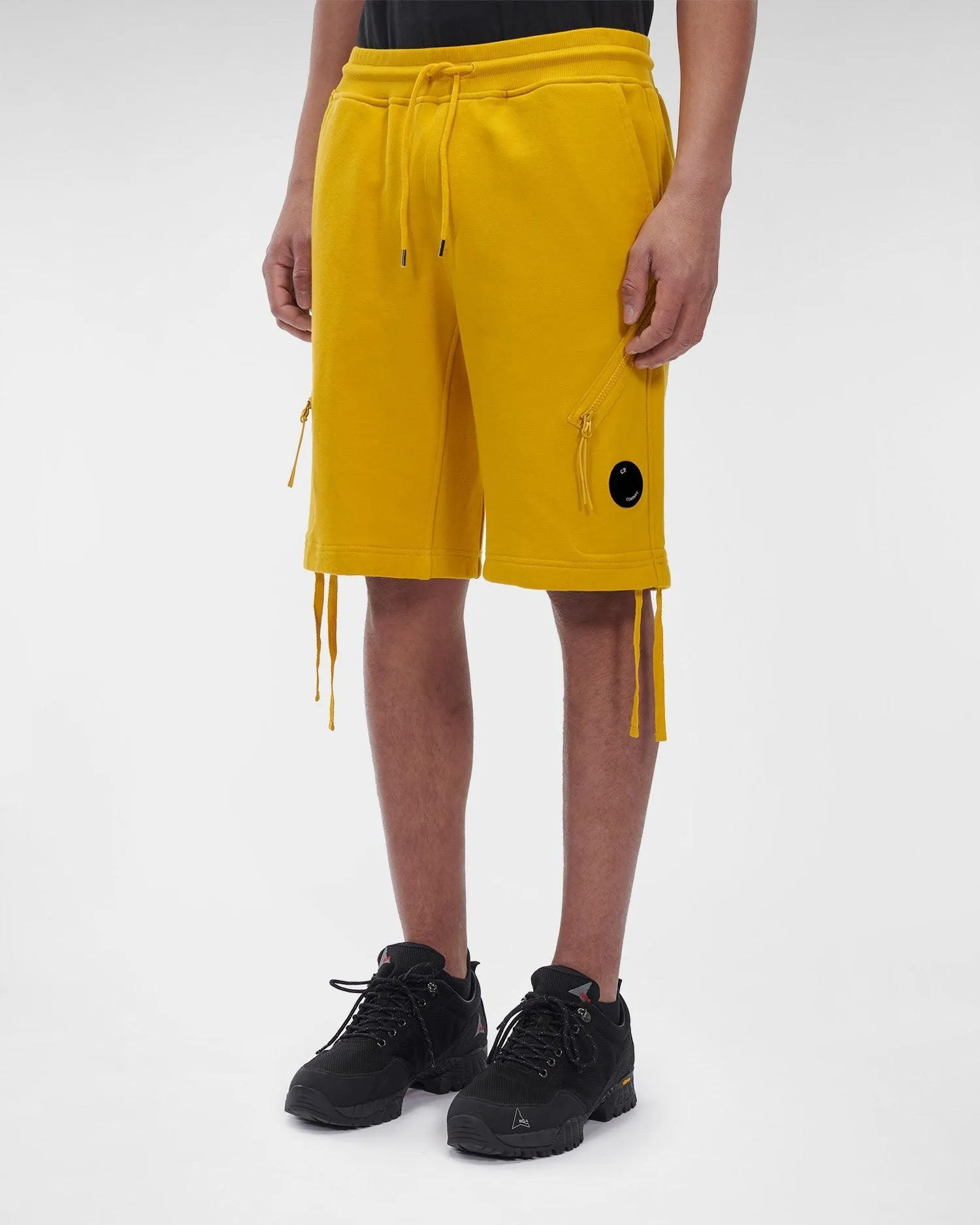 CP Company Diagonal Raised Fleece Shorts Nugget Gold