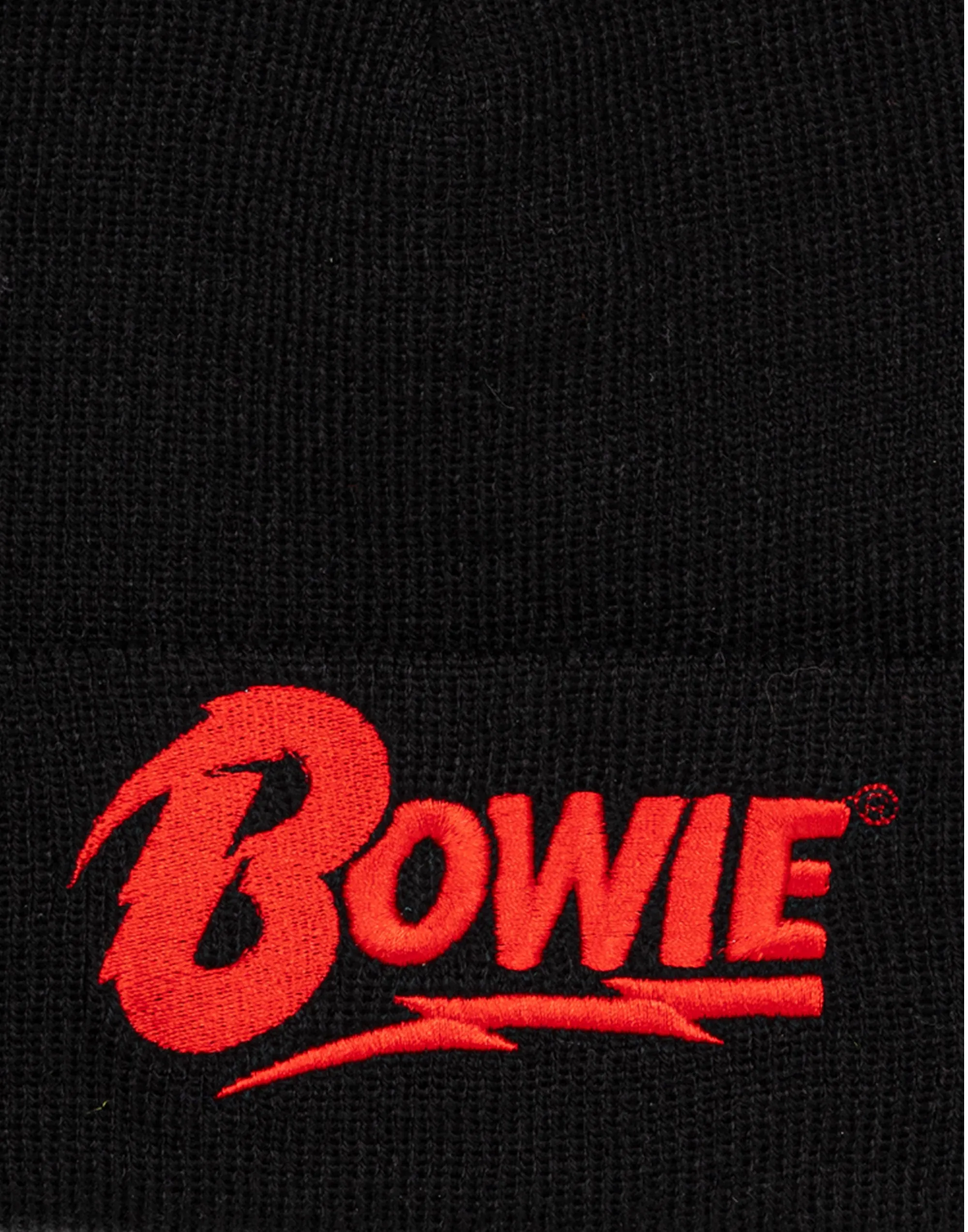David Bowie Logo Mens Black Beanie Hat