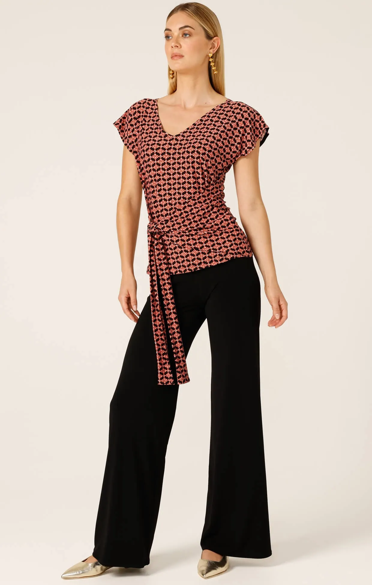 Diamond Reversable Tie Top - Coral