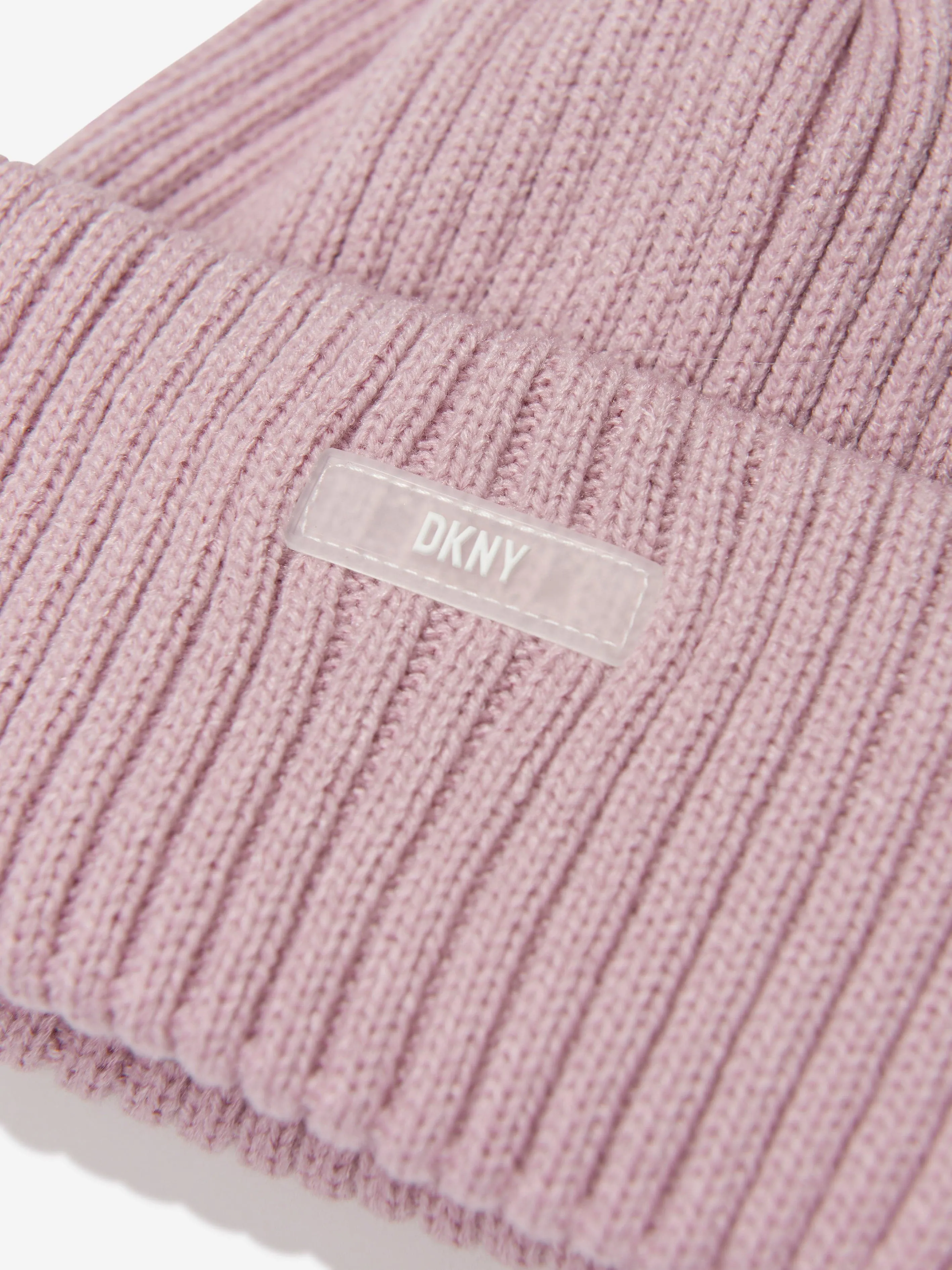 DKNY Kids Knitted Pull On Hat in Purple