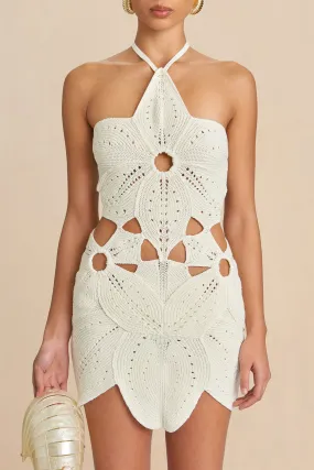 FLOREANA KNIT DRESS - OFF WHITE