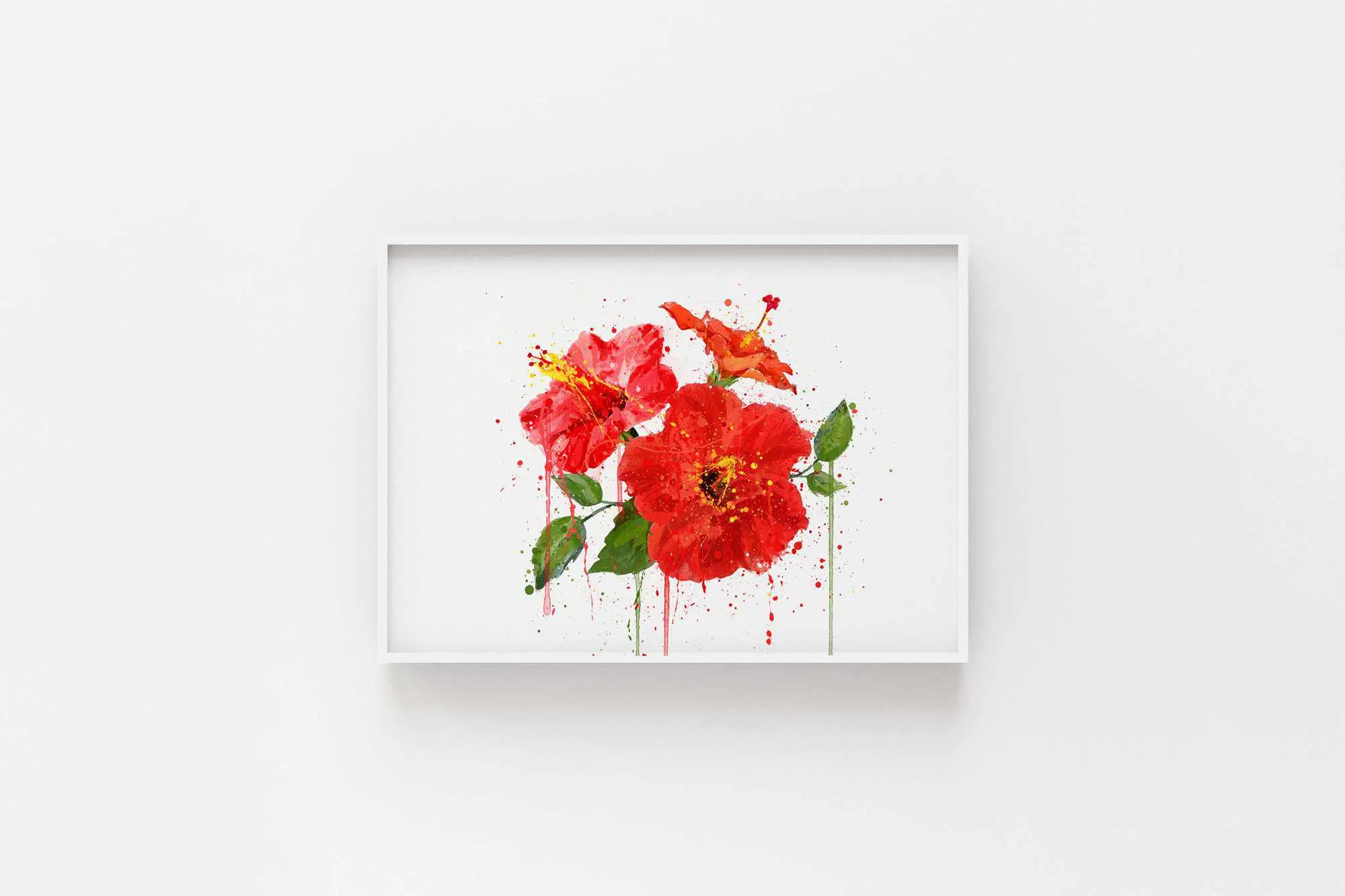 Flower Wall Art Print ‘Red Hibiscus'