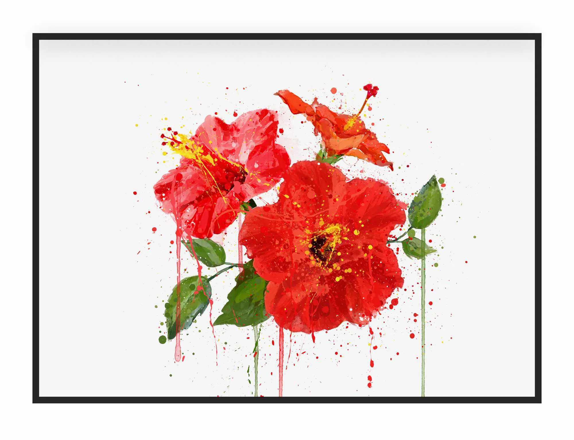Flower Wall Art Print ‘Red Hibiscus'