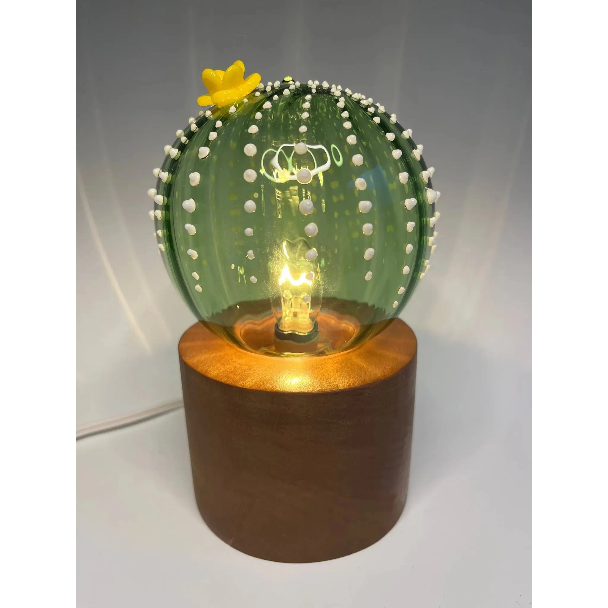 Glass Cactus Table Lamp by Sage Churchill-Foster, Sage Studios