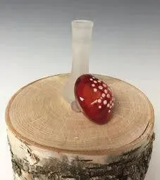Glass Cap Mushroom Perfume Bottle shown in Red by Sage Churchill-Foster, Sage Studios