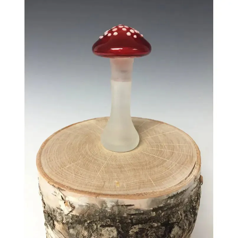 Glass Cap Mushroom Perfume Bottle shown in Red by Sage Churchill-Foster, Sage Studios
