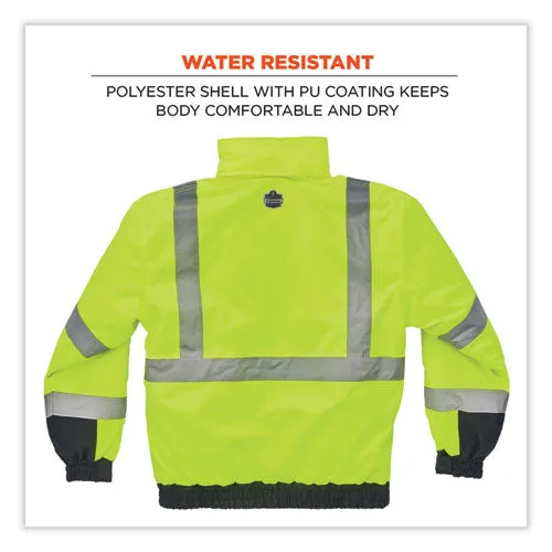 Glowear 8377 Class 3 Hi-vis Quilted Bomber Jacket, Lime, Large, Ships In 1-3 Business Days