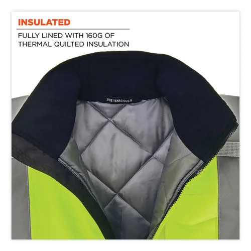 Glowear 8377 Class 3 Hi-vis Quilted Bomber Jacket, Lime, Large, Ships In 1-3 Business Days