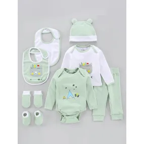 Infant Essentials Clothing Gift Set - 8Pc - Full Sleeves - Boys - Sage Green