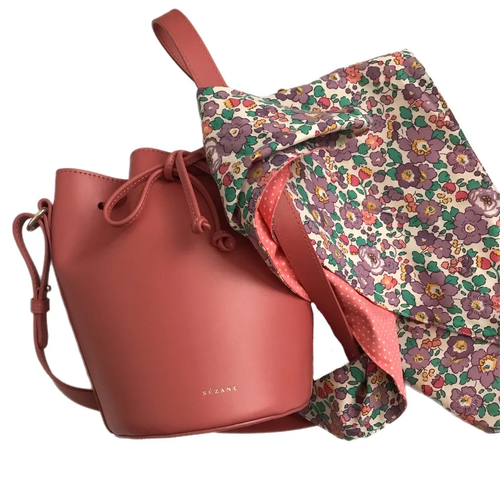 Liberty Betsy Floral Headscarf with Peach Dot