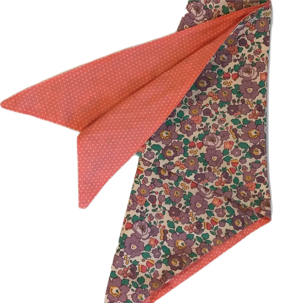 Liberty Betsy Floral Headscarf with Peach Dot