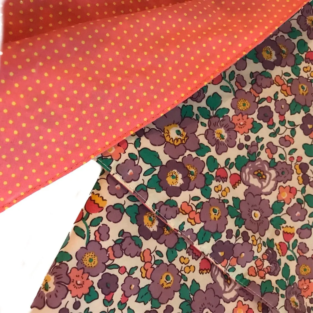 Liberty Betsy Floral Headscarf with Peach Dot