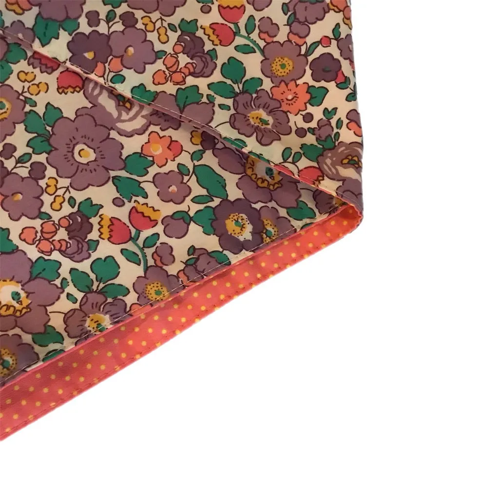 Liberty Betsy Floral Headscarf with Peach Dot