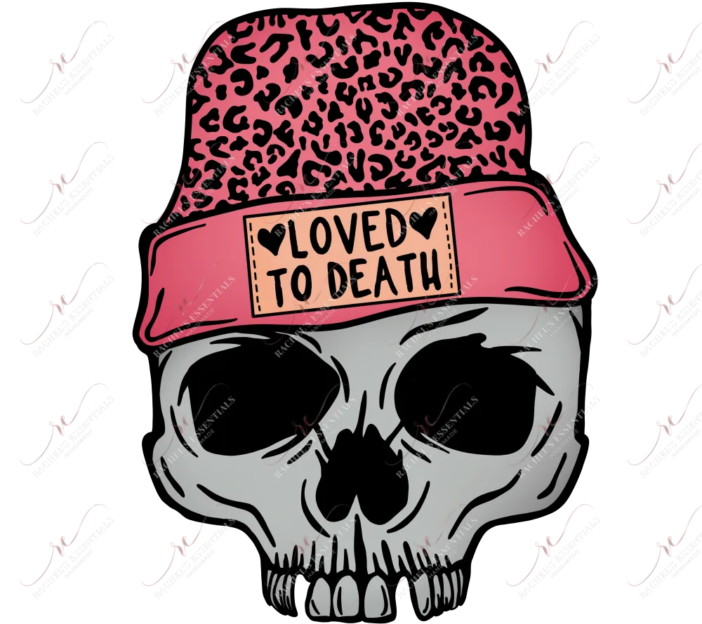Loved to death skull leopard - htv transfer