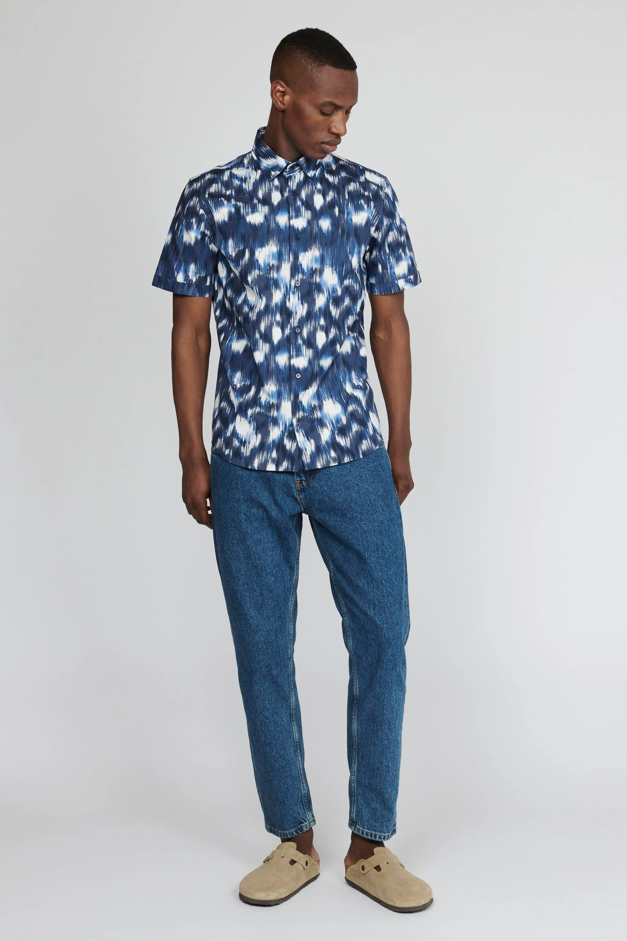 Matinique Motion Blur Print Shirt Navy