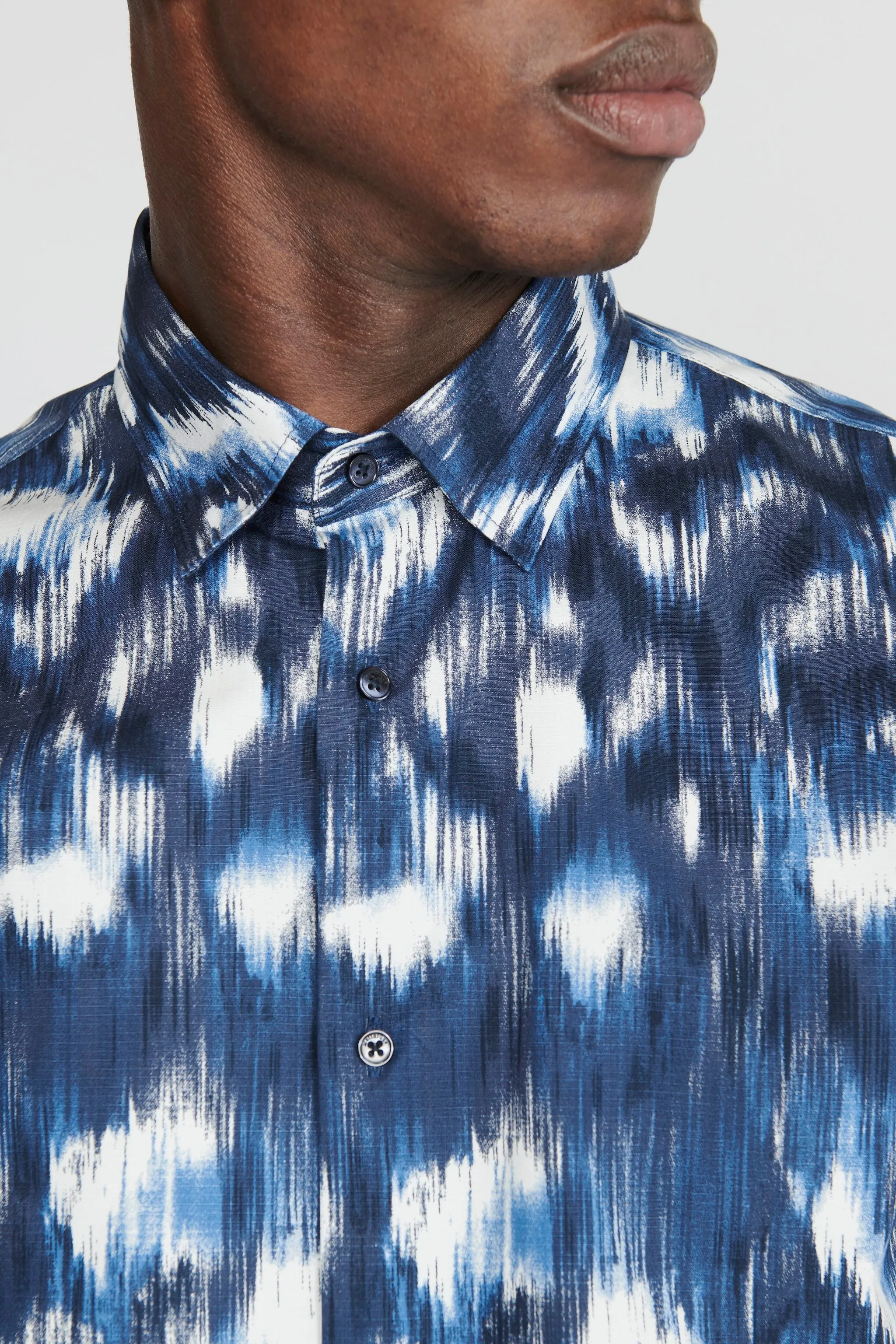 Matinique Motion Blur Print Shirt Navy