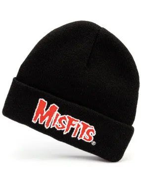 Misfits Red Logo Band Beanie Black