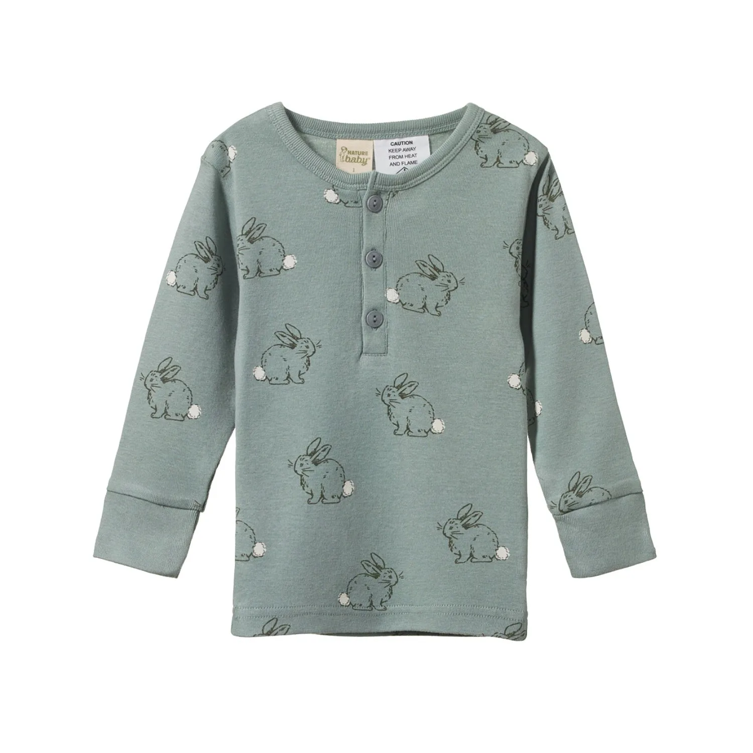 Nature Baby 2 Piece Long Sleeve Pyjamas Cottage Bunny Sage Print