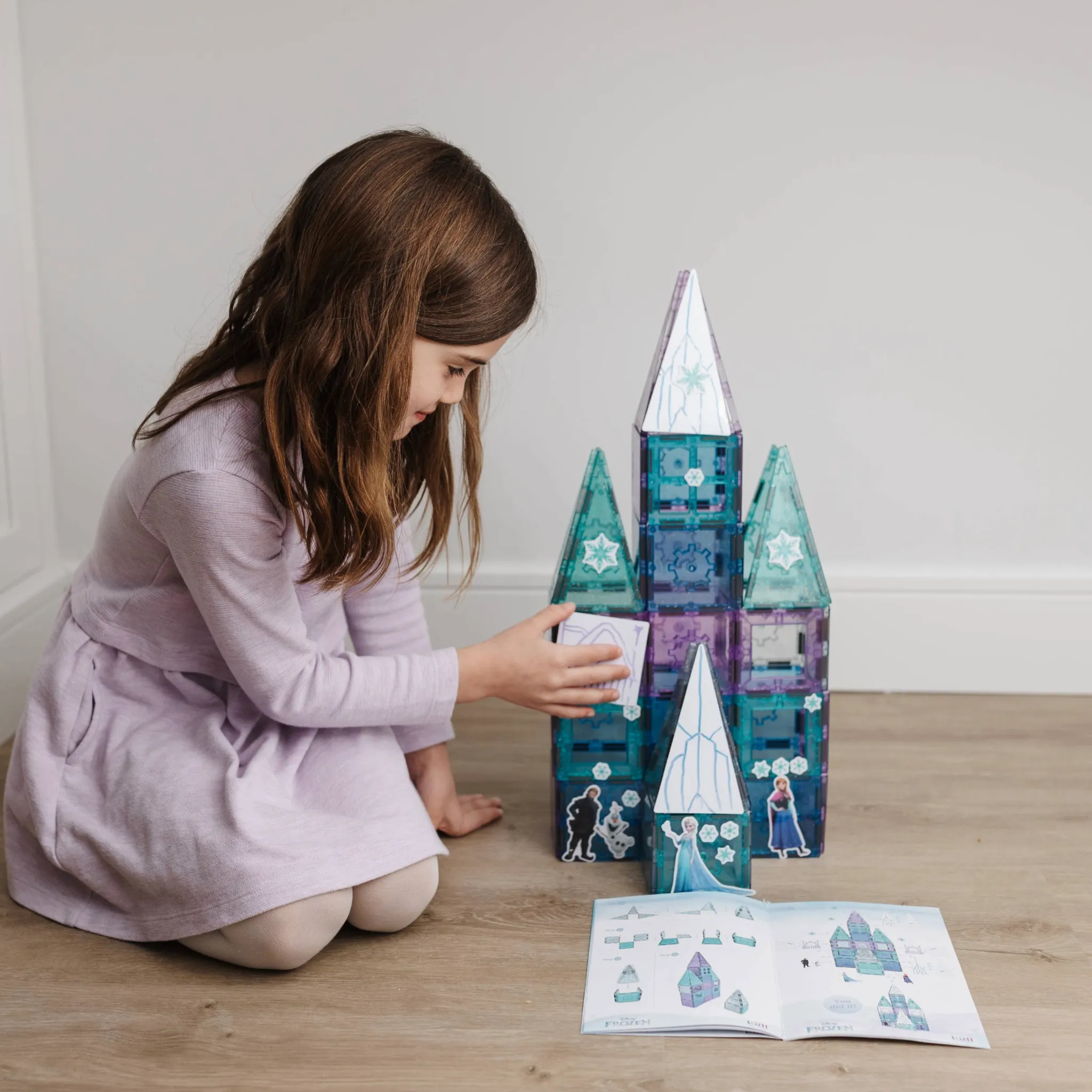 Official Disney Frozen Castle Magnetic Tile Set - 68-Piece