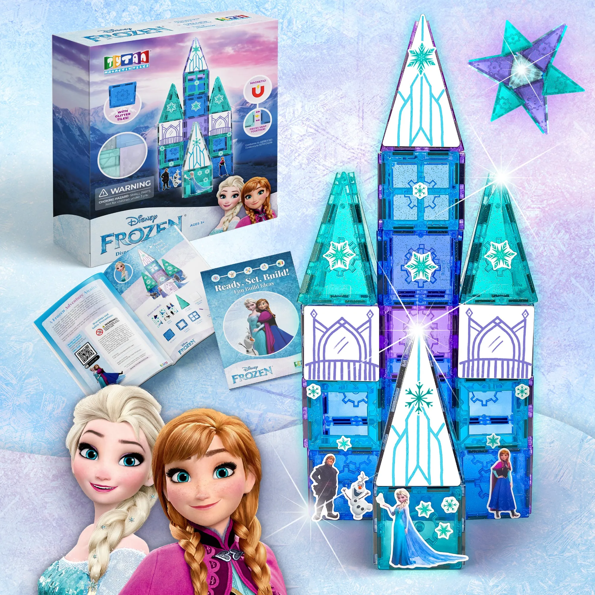 Official Disney Frozen Castle Magnetic Tile Set - 68-Piece