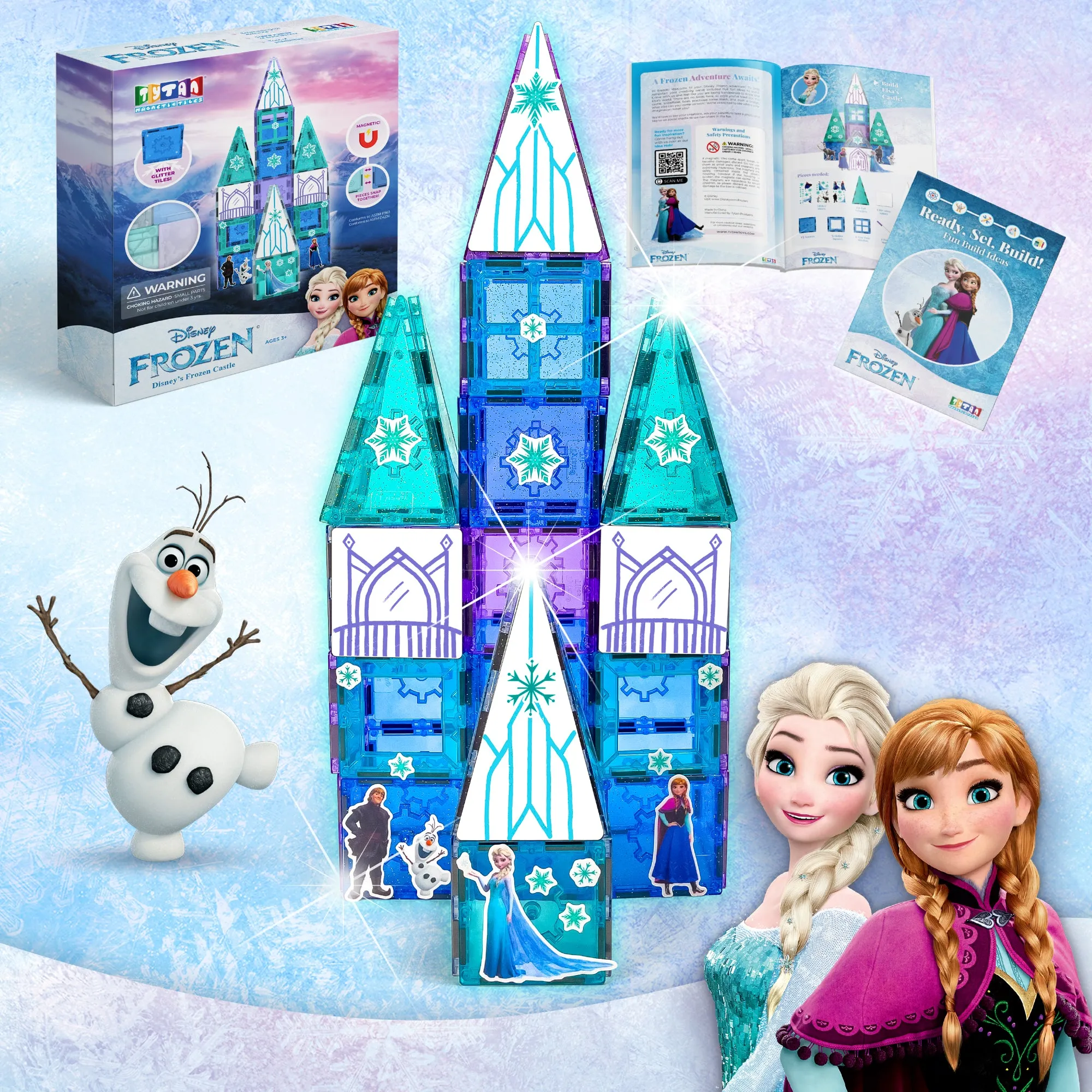 Official Disney Frozen Castle Magnetic Tile Set - 68-Piece
