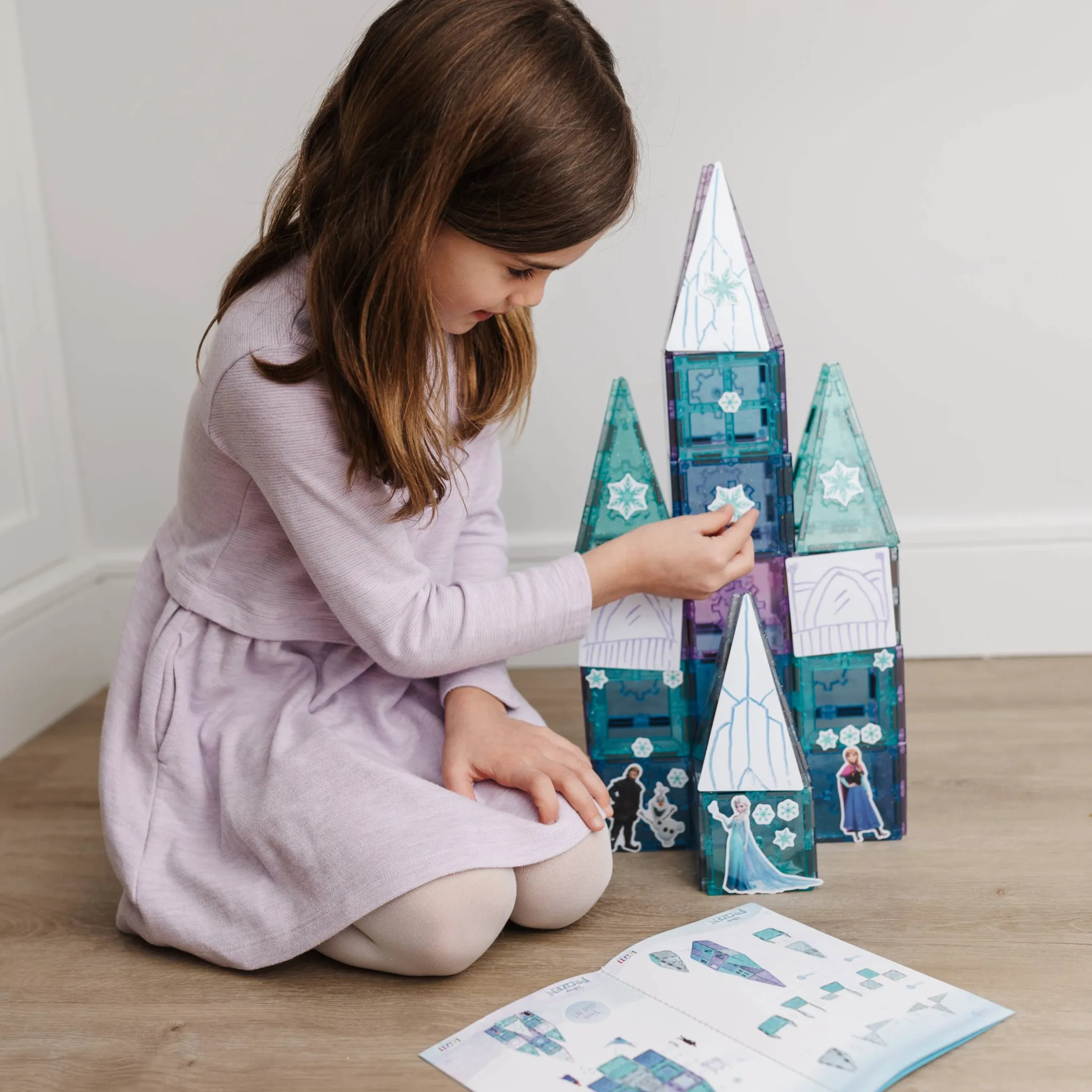Official Disney Frozen Castle Magnetic Tile Set - 68-Piece