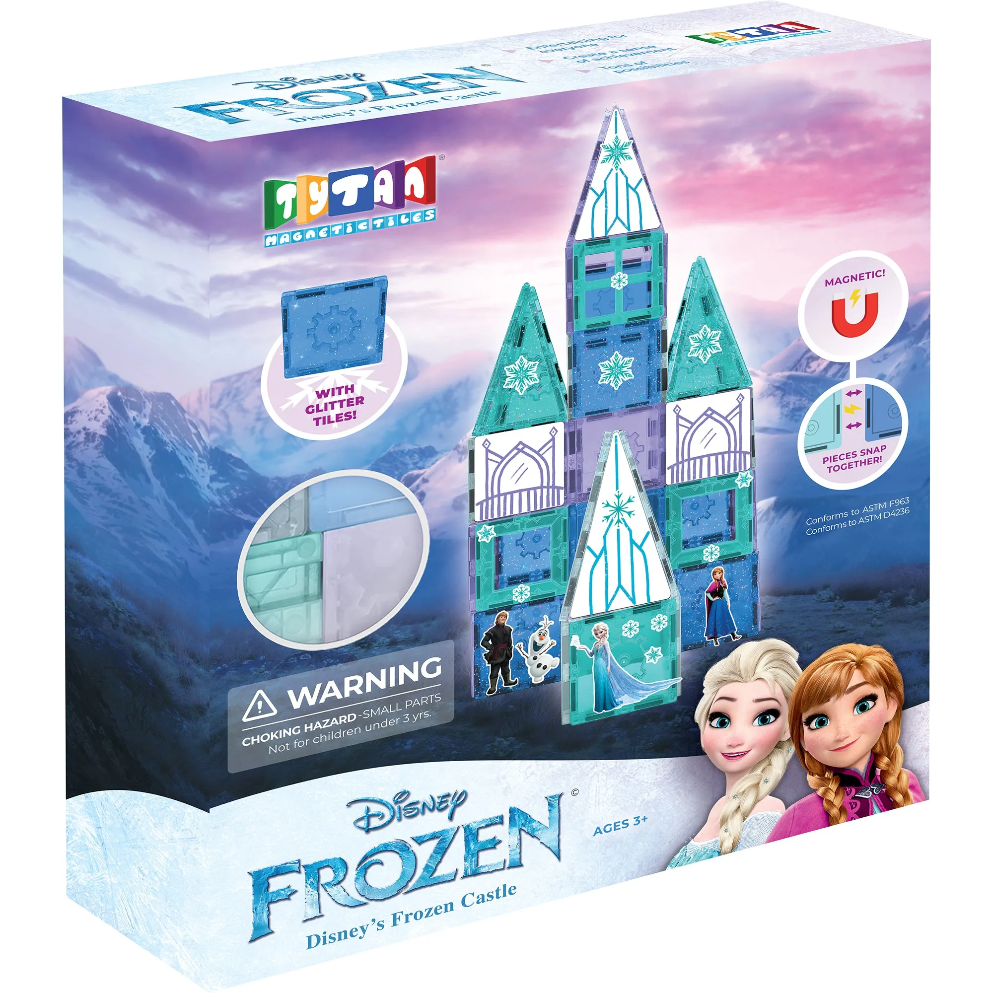 Official Disney Frozen Castle Magnetic Tile Set - 68-Piece