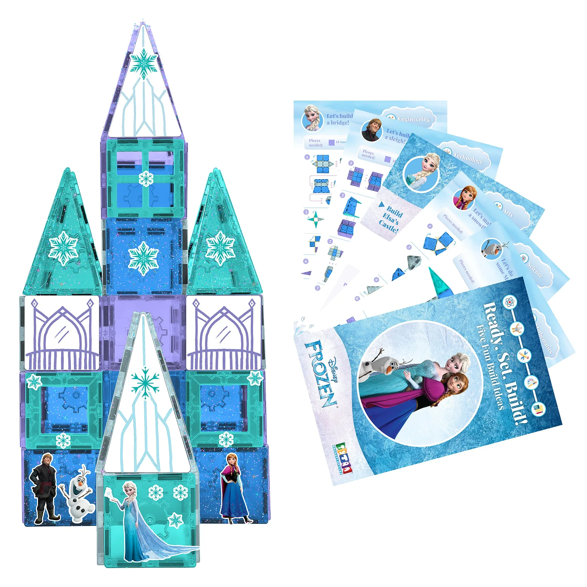 Official Disney Frozen Castle Magnetic Tile Set - 68-Piece