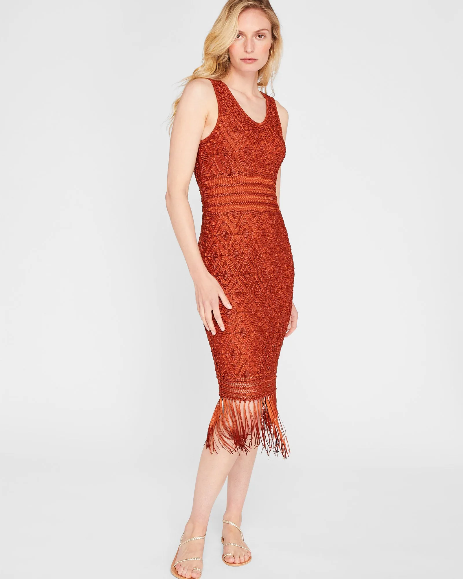 Open Stitch Fringe Dress