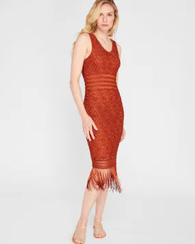 Open Stitch Fringe Dress