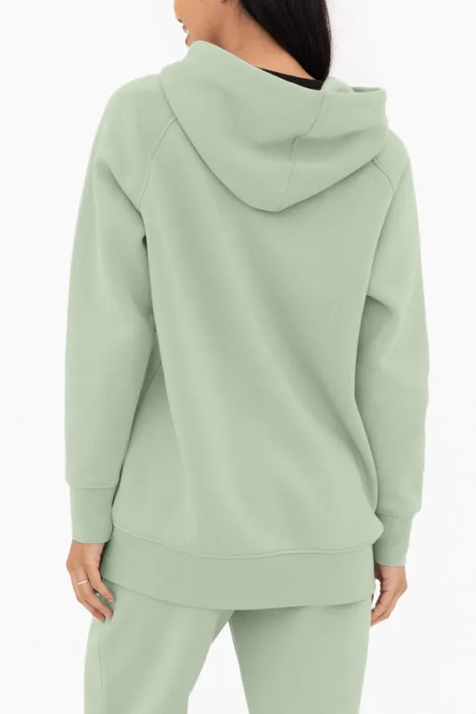 Oversized Pullover Hoodie - Cotton Fleece - Sage