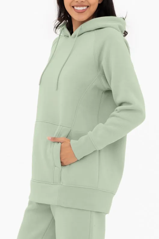 Oversized Pullover Hoodie - Cotton Fleece - Sage